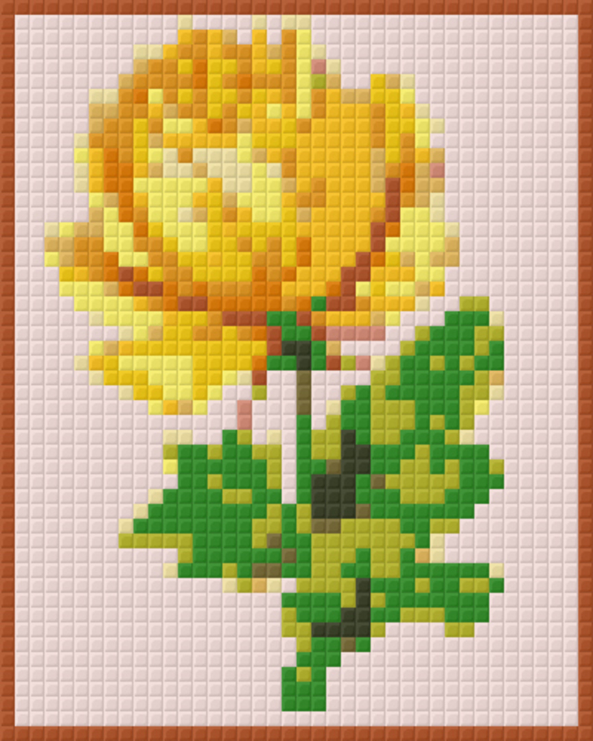 Yellow Rose One [1] Baseplate PixelHobby Mini-mosaic Art Kit image 0